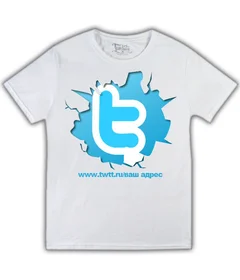 Прикольные футболки: twitter - лого с адресом